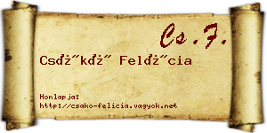 Csákó Felícia névjegykártya
